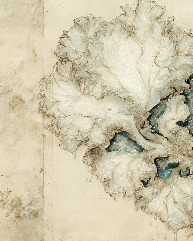 Botanical plate: snow fungus